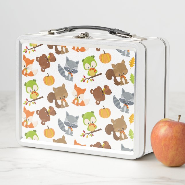 Woodland Animals, Forest Animals, Fall Animals Metal Lunch Box (In Situ)