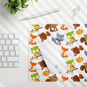 Woodland Animals, Forest Animals, Fall Animals Mouse Pad
