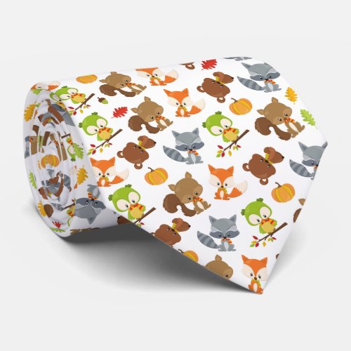 Woodland Animals Forest Animals Fall Animals Neck Tie