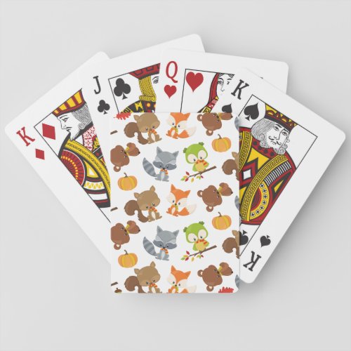 Woodland Animals Forest Animals Fall Animals Poker Cards