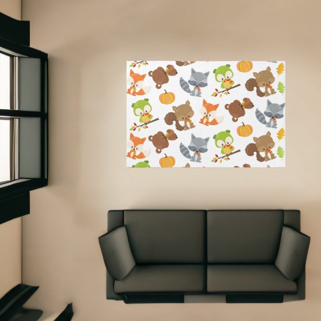 Woodland Animals, Forest Animals, Fall Animals Rug (Insitu (Indoor 1))