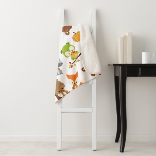 Woodland Animals Forest Animals Fall Animals Sherpa Blanket