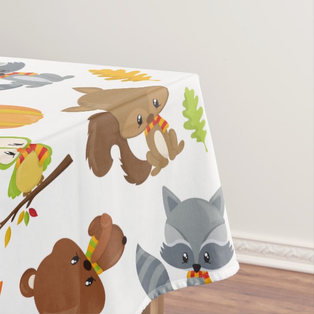 Woodland Animals, Forest Animals, Fall Animals Tablecloth (In Situ)