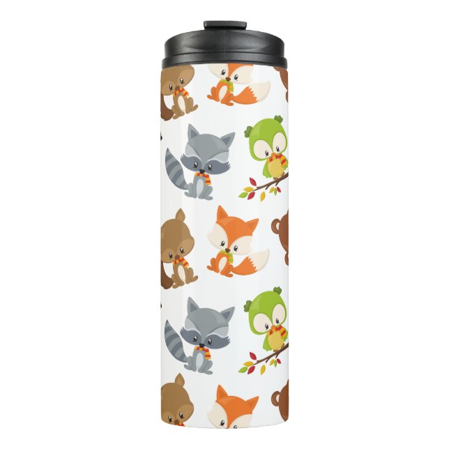 Woodland Animals, Forest Animals, Fall Animals Thermal Tumbler (Front)