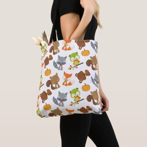 Woodland Animals Forest Animals Fall Animals Tote Bag