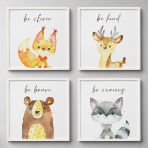 Woodland Animals, Forest Animals, Quotes Peel And Stick Photo Tile