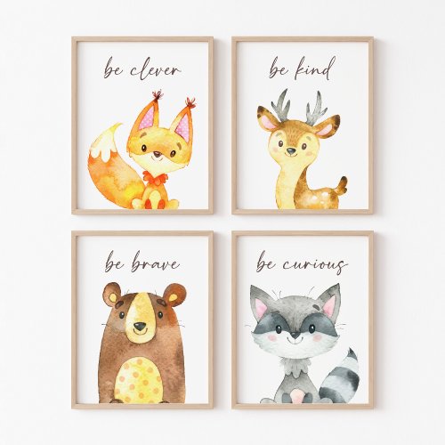 Woodland Animals Forest Animals Quotes Wall Art Sets