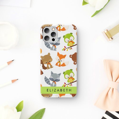 Woodland Animals Forest Animals Your Name iPhone 12 Pro Case
