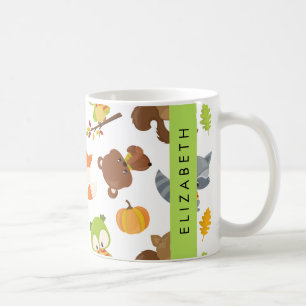 Woodland Animals, Forest Animals, Your Name Coffee Mug