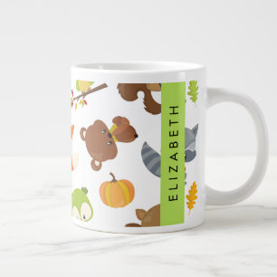 Woodland Animals, Forest Animals, Your Name Giant Coffee Mug