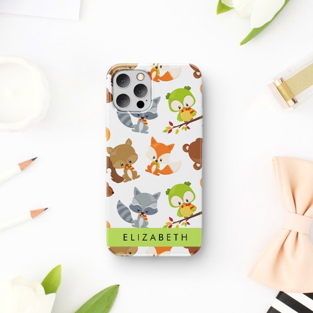 Woodland Animals, Forest Animals, Your Name iPhone Case (Creator Uploaded)