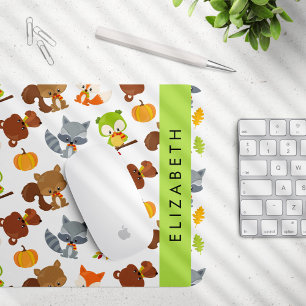 Woodland Animals, Forest Animals, Your Name Mouse Pad
