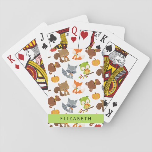 Woodland Animals Forest Animals Your Name Poker Cards