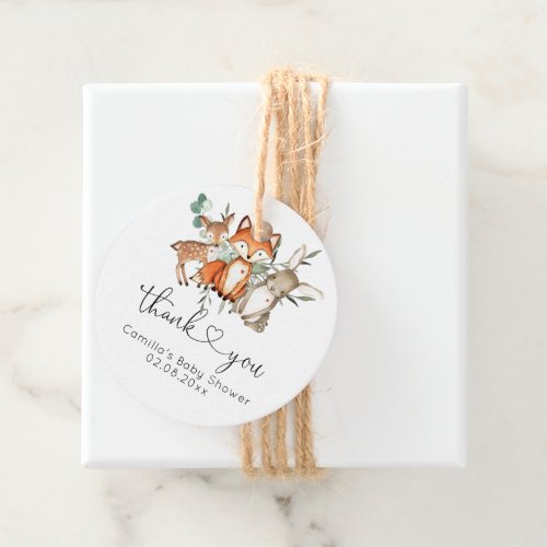 Woodland Animals Forest Baby Shower Favor Tags