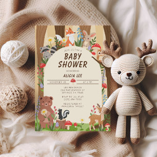 Woodland Animals Forest Baby Shower Invitation