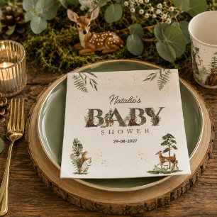 Woodland Animals Forest Baby Shower Napkins