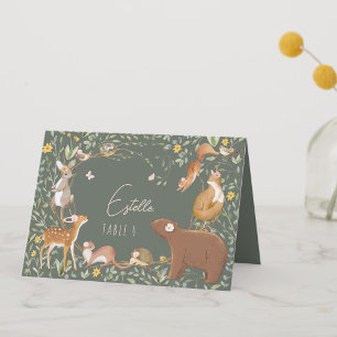 Woodland Animals Forest Baby Shower Place Card