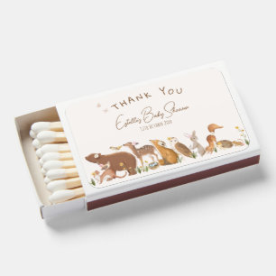 Woodland Animals Forest Baby Shower Thank Favors Matchboxes