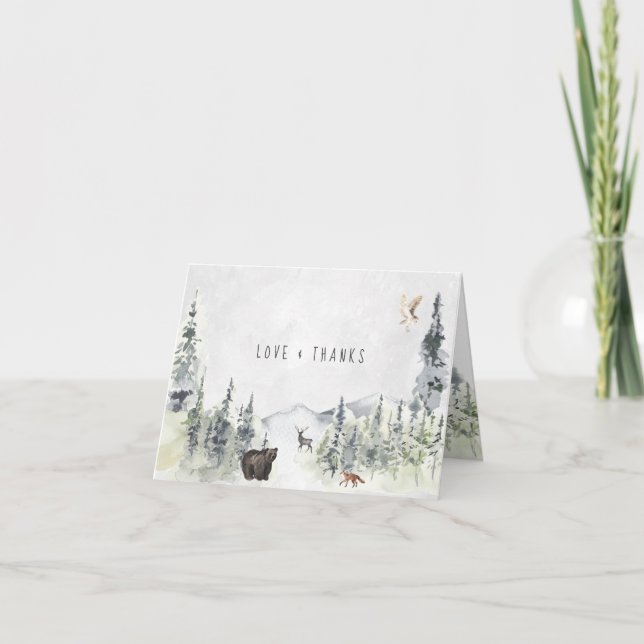 Woodland Animals | Forest Baby Shower Thank You (Front)