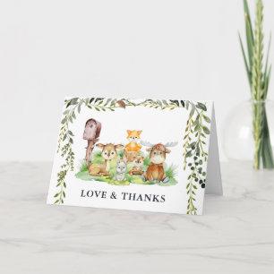 Woodland Animals   Forest Baby Shower Thank You Card