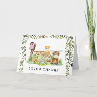 Woodland Animals | Forest Baby Shower Thank You Card