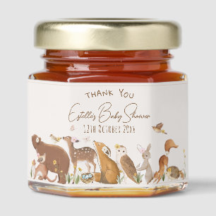 Woodland Animals Forest Baby Shower Thank You Honey Jar Favors