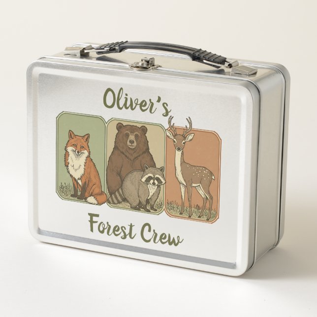 Woodland Animals - Forest Crew  Metal Lunch Box (Front)