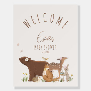Woodland Animals Forest Friend Baby Shower Welcome Foam Board
