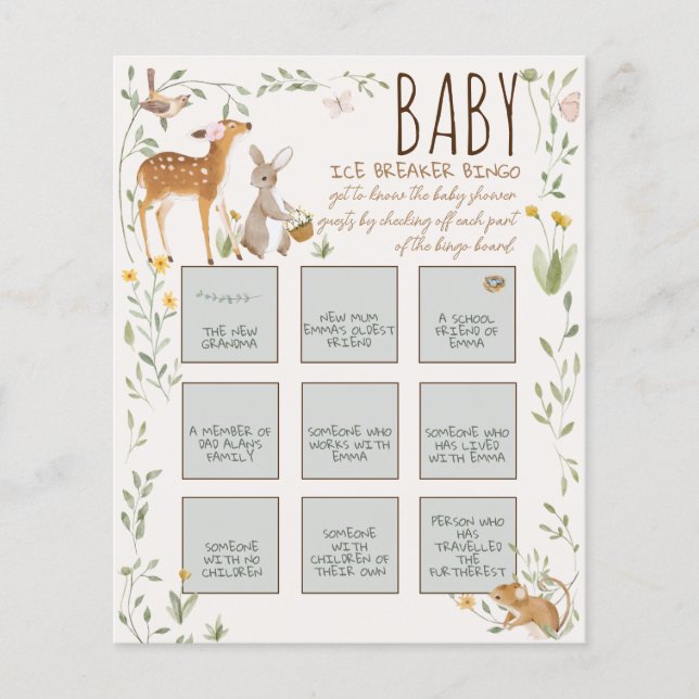 Woodland Animals Forest Friends Baby Shower (Front)