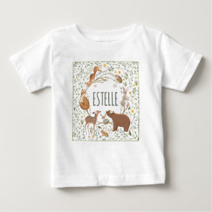 Woodland Animals Forest Friends Baby Shower Baby T-Shirt