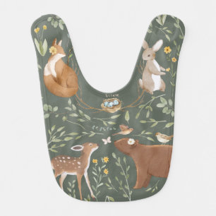 Woodland Animals Forest Friends Baby Shower Bib