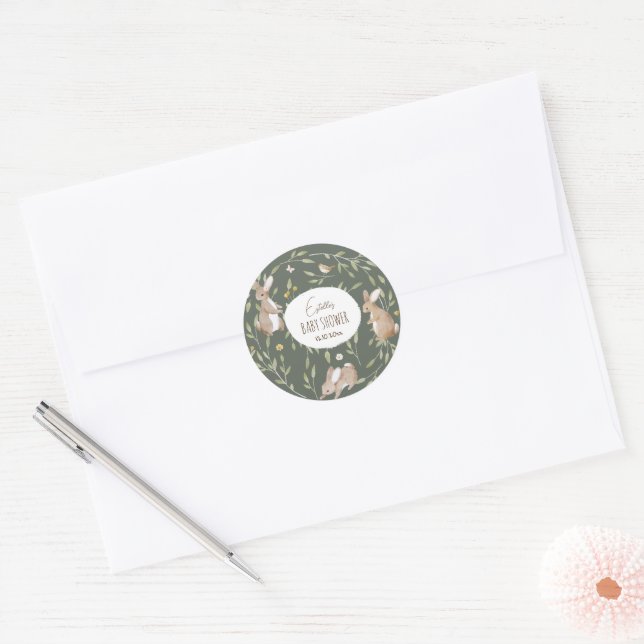 Woodland Animals Forest Friends Baby Shower Classic Round Sticker (Envelope)