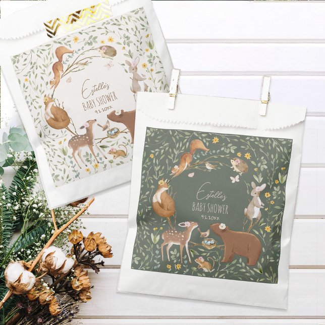 Woodland Animals Forest Friends Baby Shower Favor Bag (Creator Uploaded)