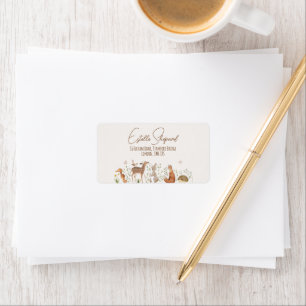 Woodland Animals Forest Friends Baby Shower Label