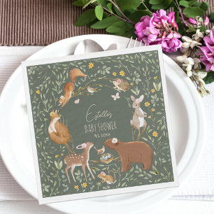 Woodland Animals Forest Friends Baby Shower Napkins