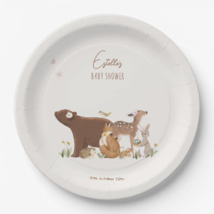 Woodland Animals Forest Friends Baby Shower Paper Plates