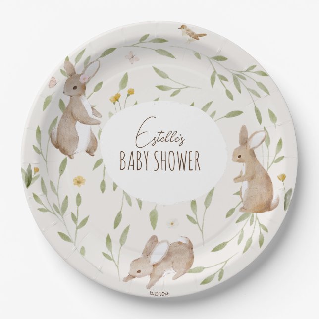 Woodland Animals Forest Friends Baby Shower Paper Plates (Front)
