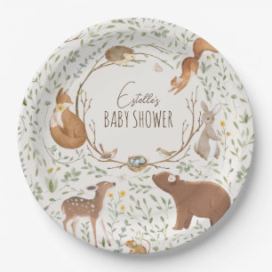 Woodland Animals Forest Friends Baby Shower Paper Plates