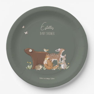 Woodland Animals Forest Friends Baby Shower Paper Plates