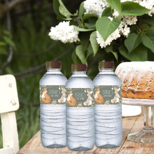 Woodland Animals Forest Friends Baby Shower Water Bottle Label