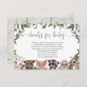 Woodland animals forest friends books for baby enclosure card (Front/Back)