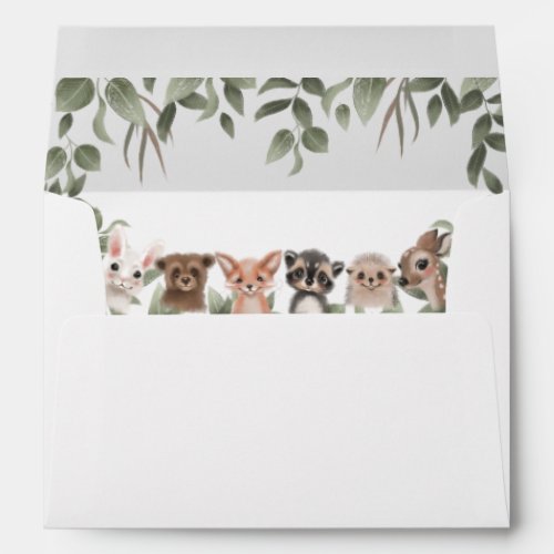 Woodland animals forest friends envelopes 5x7 card