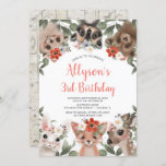 Woodland animals forest friends girl birthday invitation<br><div class="desc">For more advanced customization of this design,  simply select the "Customize It" button above!</div>