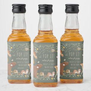 Woodland Animals Forest Friends Thank You Favors Liquor Bottle Label