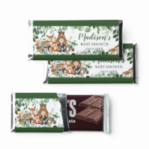 Woodland Animals Forest Green Greenery Baby Shower Hershey Bar Favors