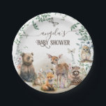 Woodland animals forest greenery Baby Shower  Paper Plates<br><div class="desc">Woodland animals forest greenery Baby Shower</div>