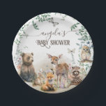 Woodland animals forest greenery Baby Shower  Paper Plates<br><div class="desc">Woodland animals forest greenery Baby Shower</div>