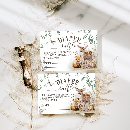 Woodland animals forest greenery Shower diaper Enclosure Card