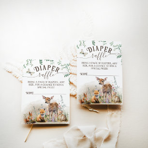 Woodland animals forest greenery Shower diaper Enclosure Card