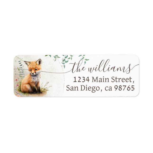 Woodland animals forest greenery Shower  Label (Front)
